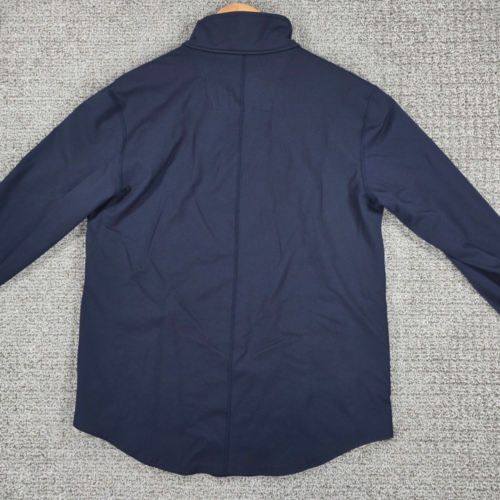 BYLT Premium Basics Elite Fairway Pullover Mens Medium Navy Blue Mock Neck Snap - Picture 6 of 8